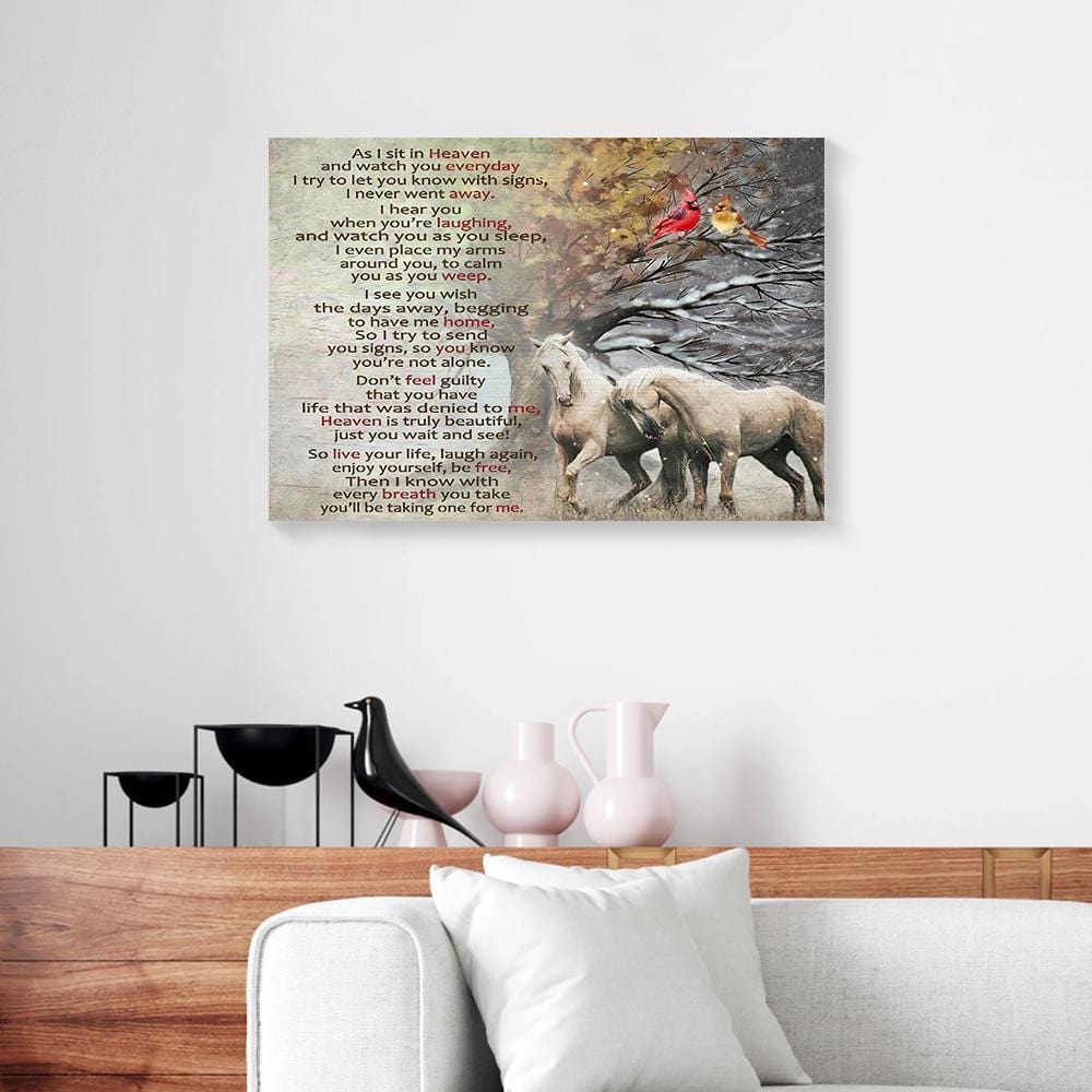 Canvas Prints As I Sit In Heaven Cardinal Horse Canvas Wall Art Home Decor