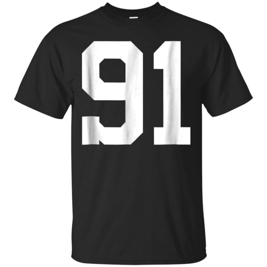 AGR 91 Sports Jersey Number T-Shirt for Team Fan Player Coach