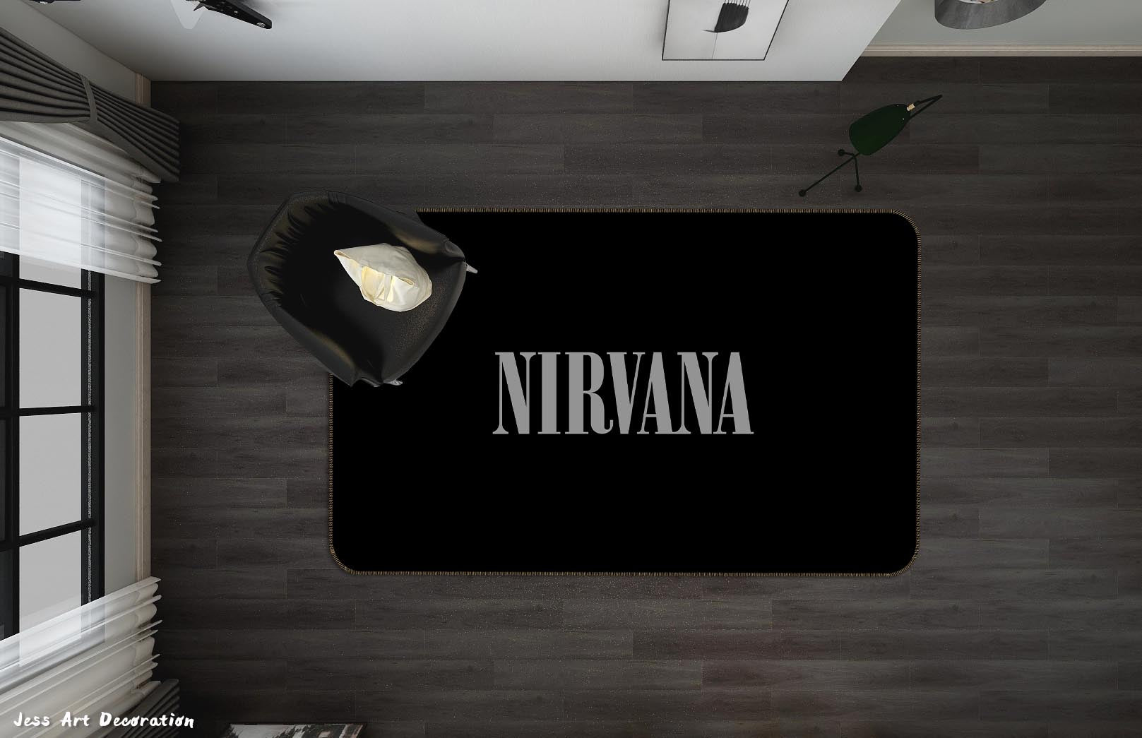 3D Nirvana Rock Band Black Non-Slip Rug Mat 16