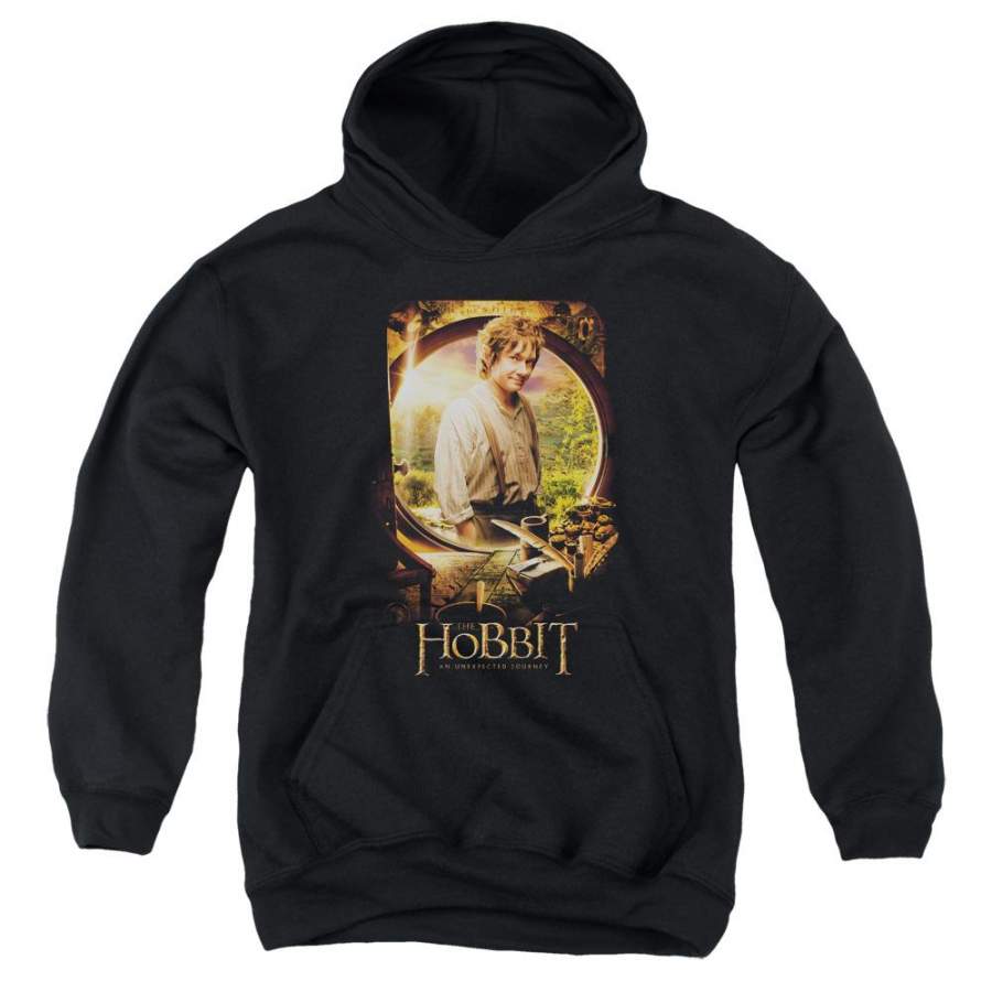 The Hobbit Bilbo Poster Kids Youth Hoodie Black