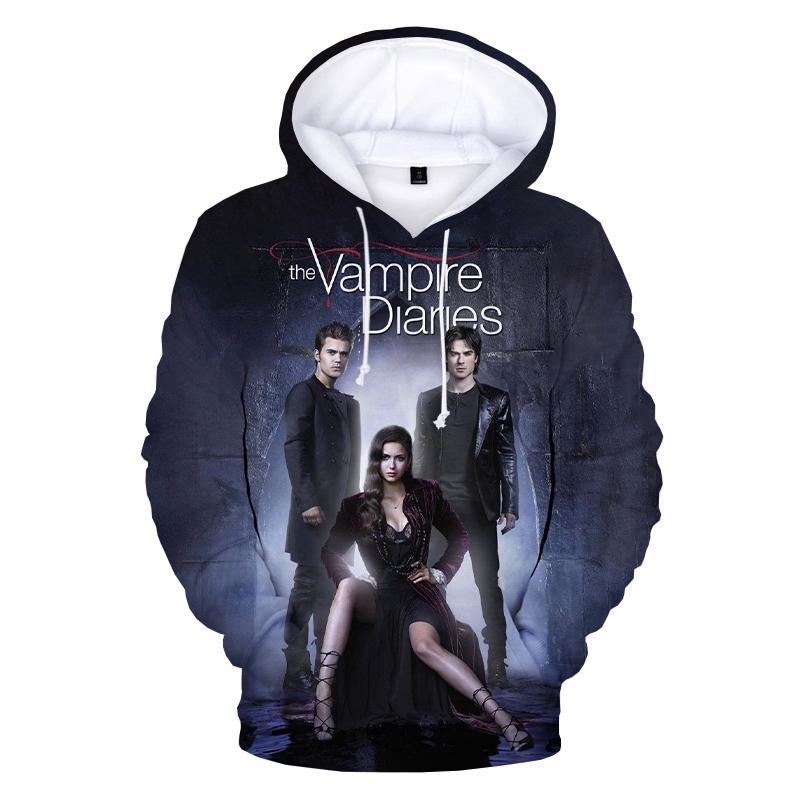 3D Printed The Vampire Diaries Hoodies – Horror Movie Hooded Pullover