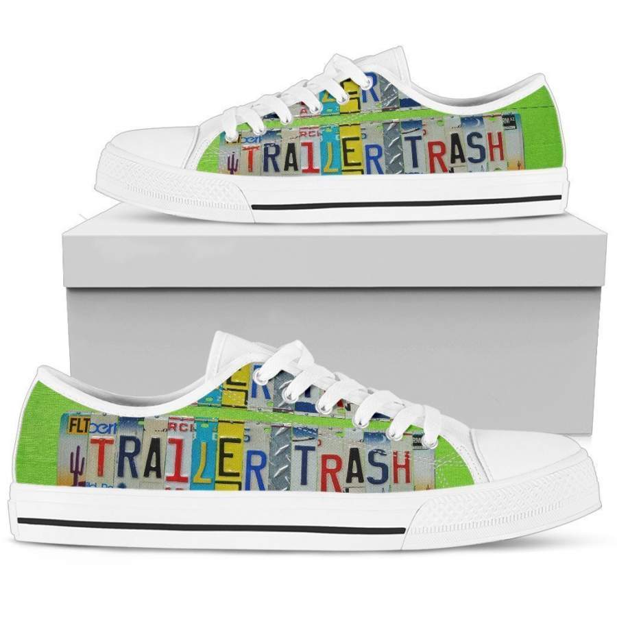 Womens Low Top – White – Trailer Trash