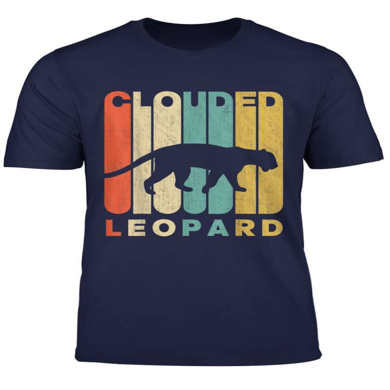 Vintage Retro Clouded Leopard Silhouette T Shirt