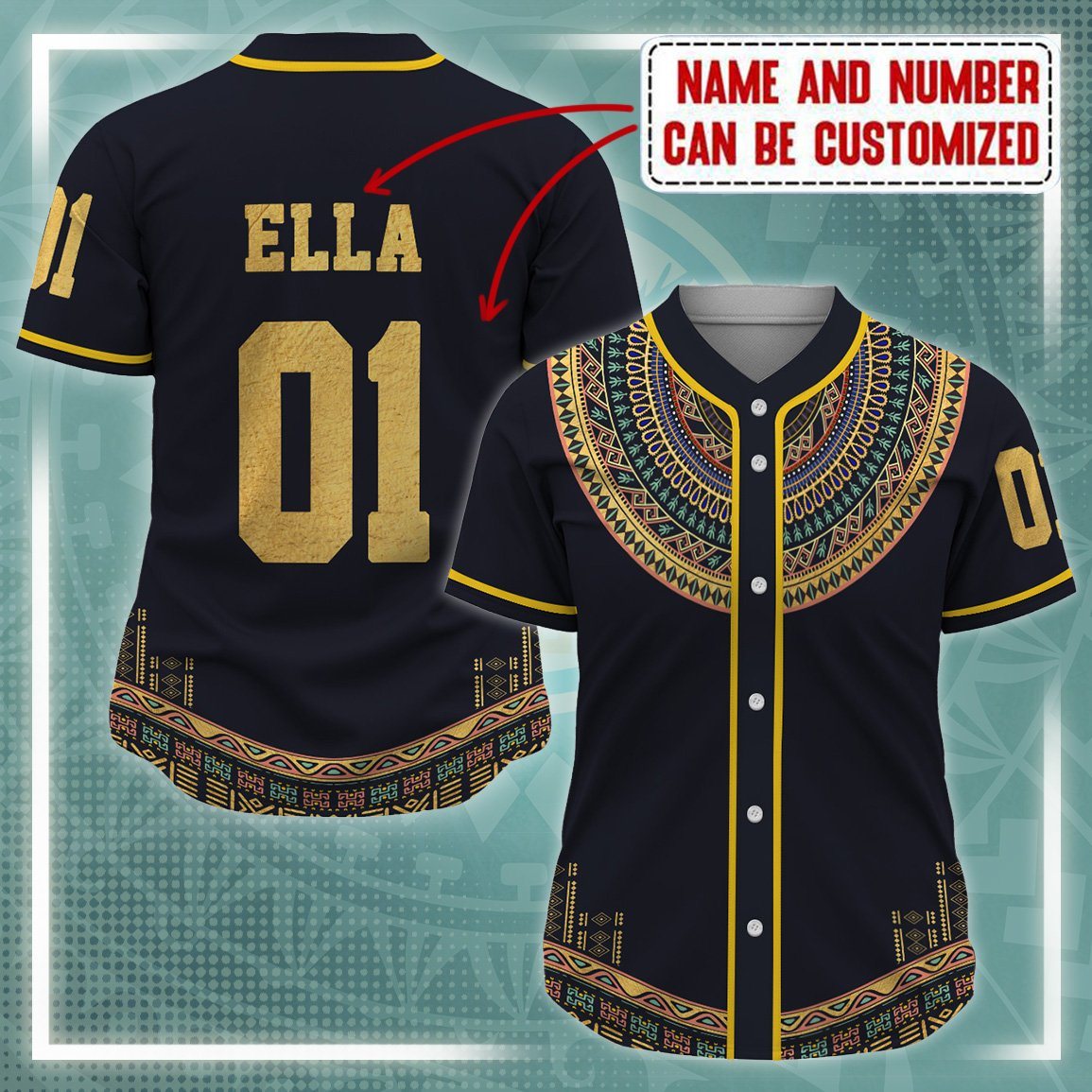 Personalized Dashiki Women Jersey Shirt