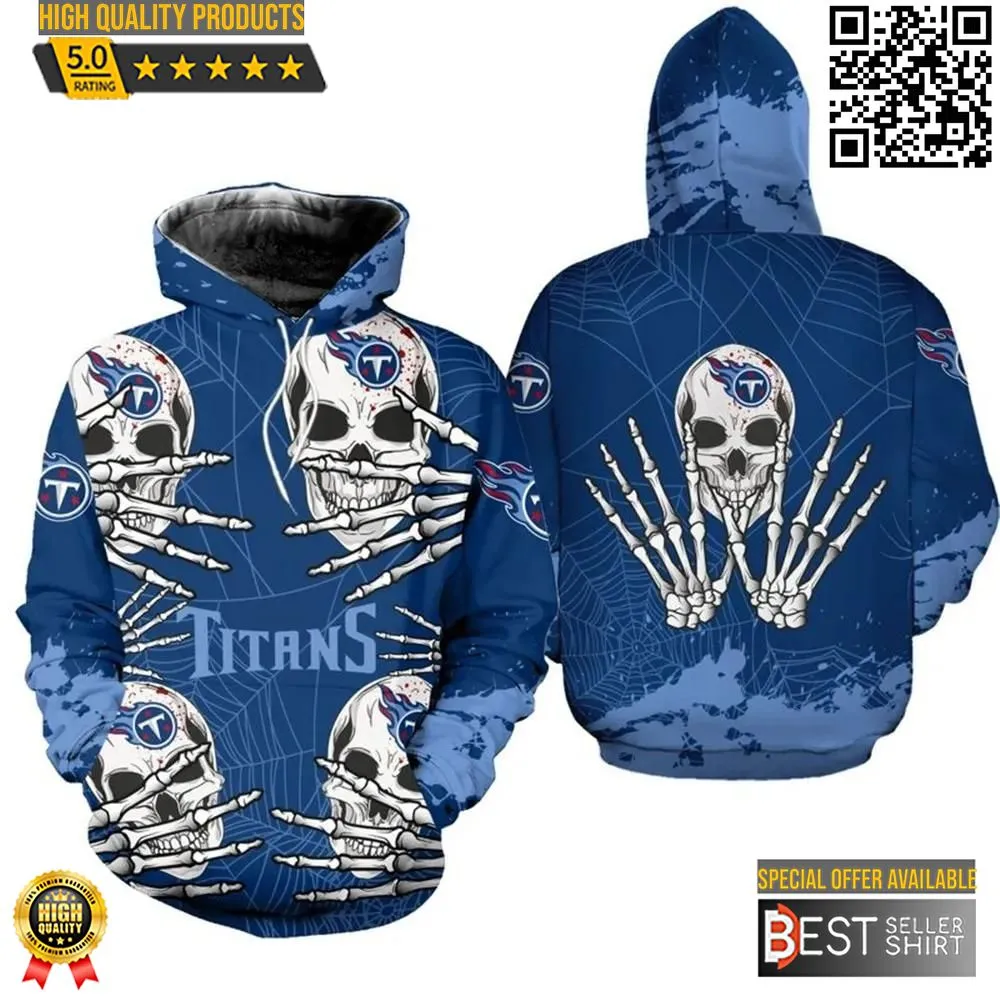 Tennessee Titans Logo 3D Hoodie Football Jersey 3D Skull Graphic