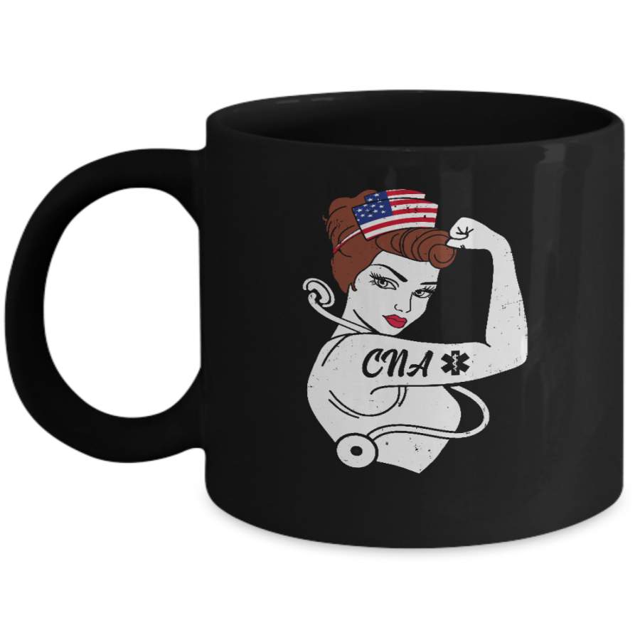 Nursing Strong Woman Cna Strong Nurse 4Th Of July Mug