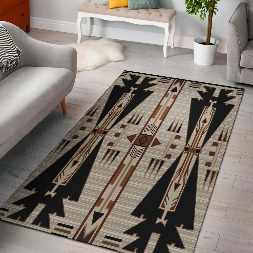 White Arrow Pattern Native American Area Rug no link