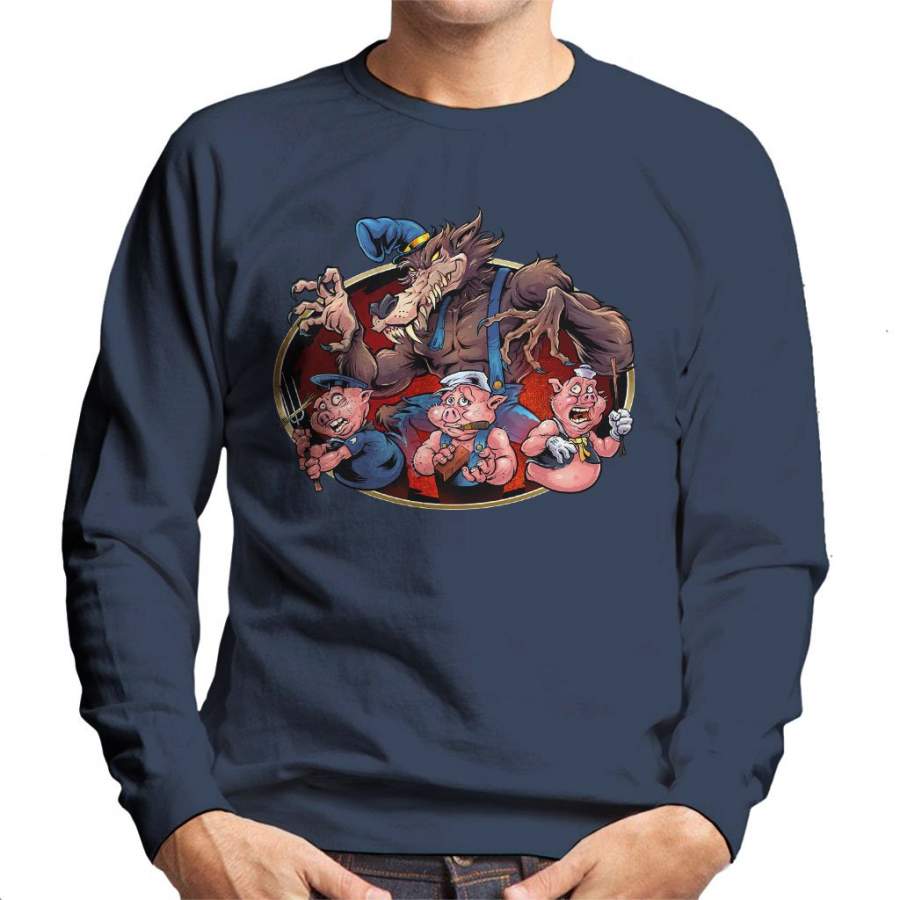 Big Bad Wolf Three Little Pigs Men’s Sweatshirt