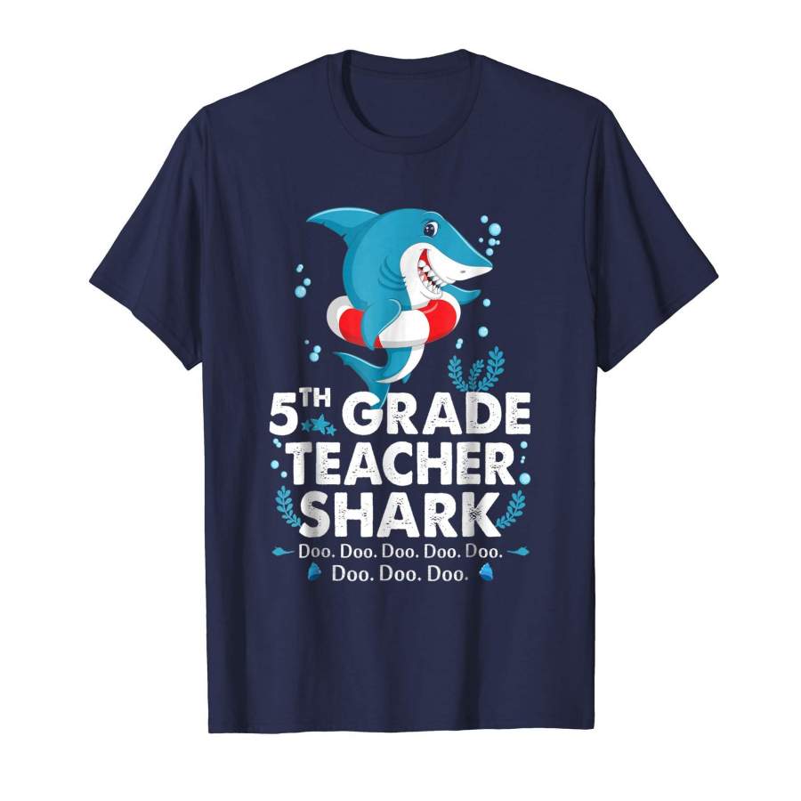 5th Grade Teachers Shark TShirt Gift For Halloween Christmas