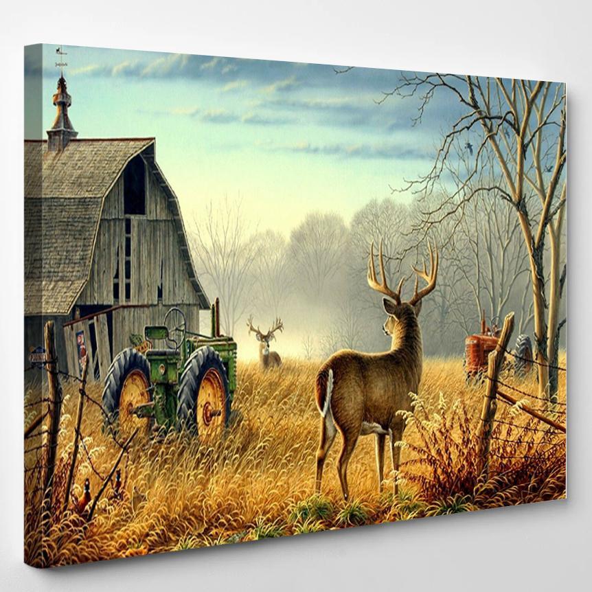 Whitetail Buck And Monster Buck Whitetail Deer Animal Canvas Art Wall Decor