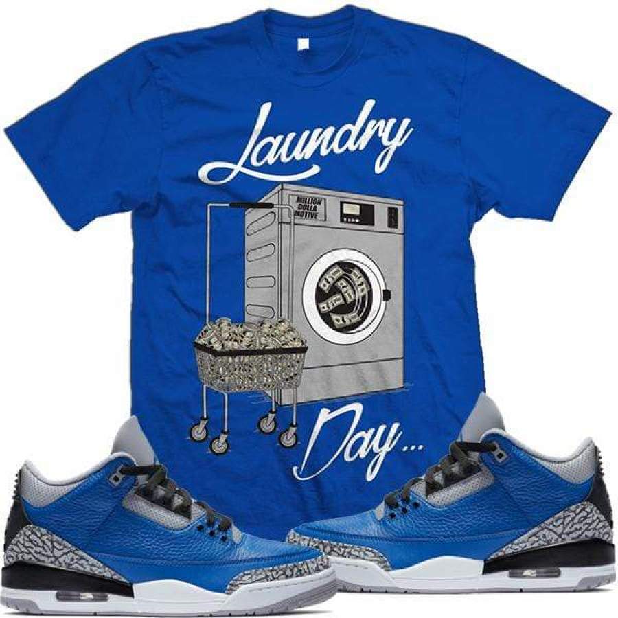 Sneaker Shirt Tees to Match Jordan Retro 3 Varsity Royal Cement Elephant – LAUNDRY DAY