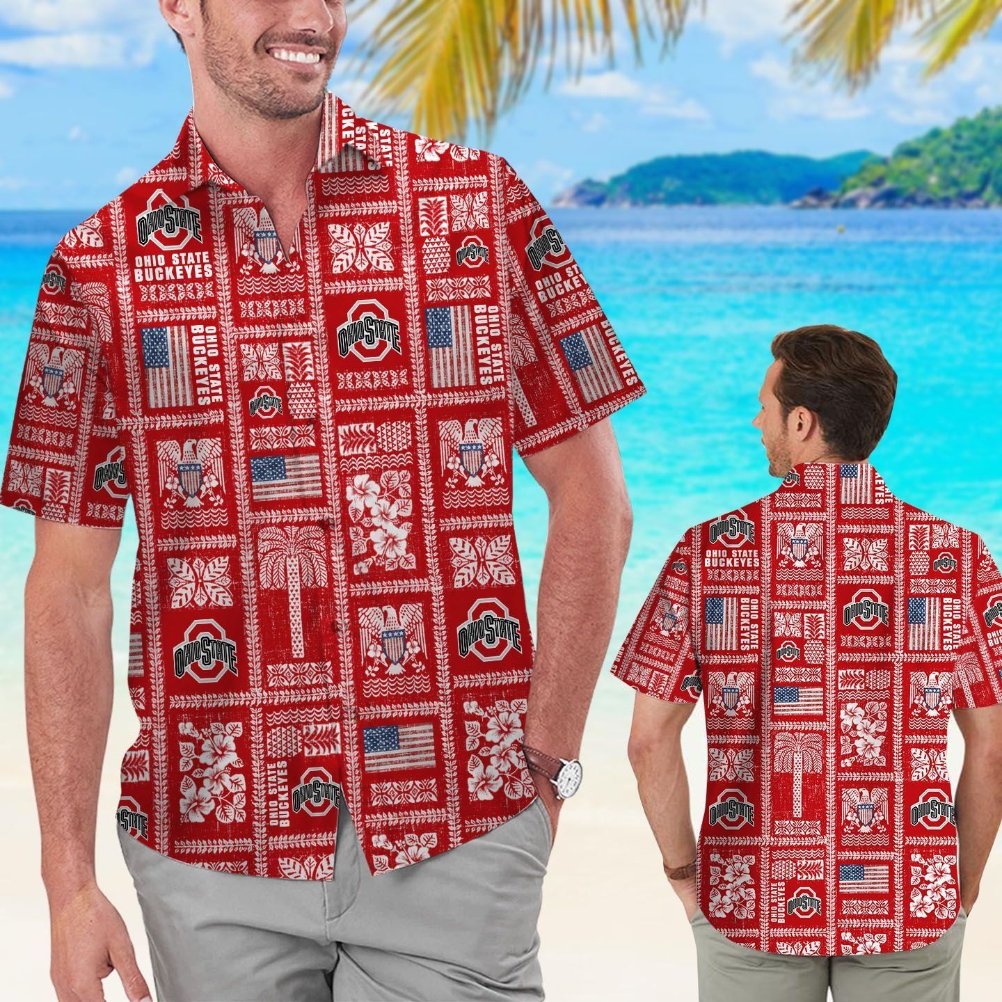 Ohio State Buckeyes Summer Commemorative Tropical Hawaiian Shirt