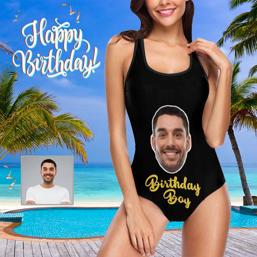 Custom Boyfriend Face Birthday Boy Women’S Tank Top Bathing Swimsuit