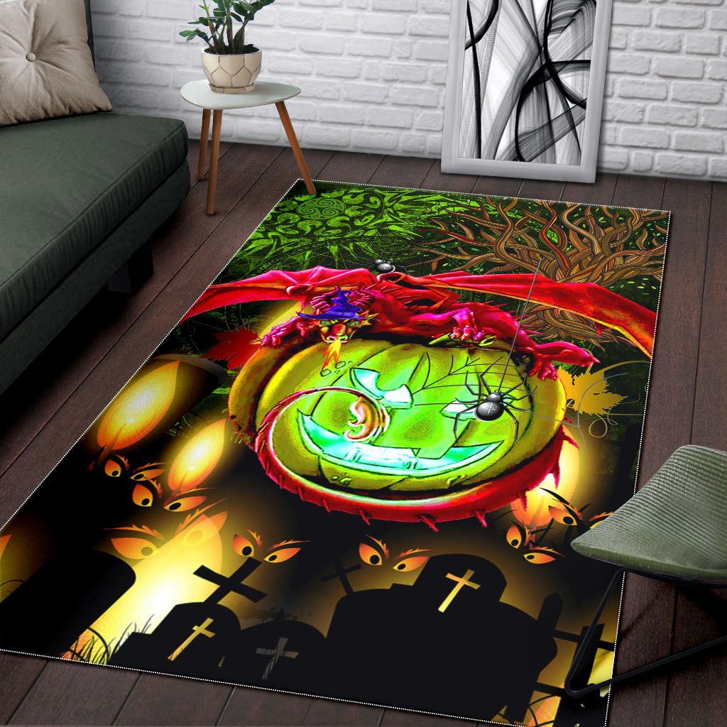 Celtic Dragon with Pumpkin and Tree of Life Halloween Area Rug – BN21