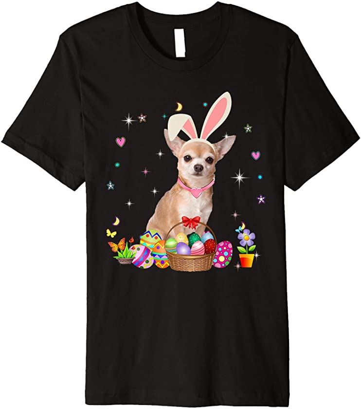 Cute Chihuahua Easter Day Bunny Eggs Easter Costume Womens Premium T-Shirt