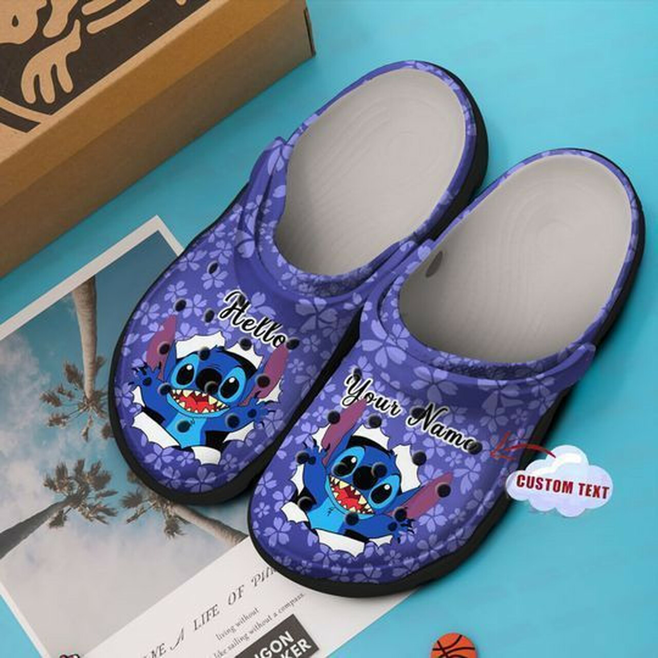 Stitch Hello Custom Name Clogs Clogband Clog Comfortable Water Shoes