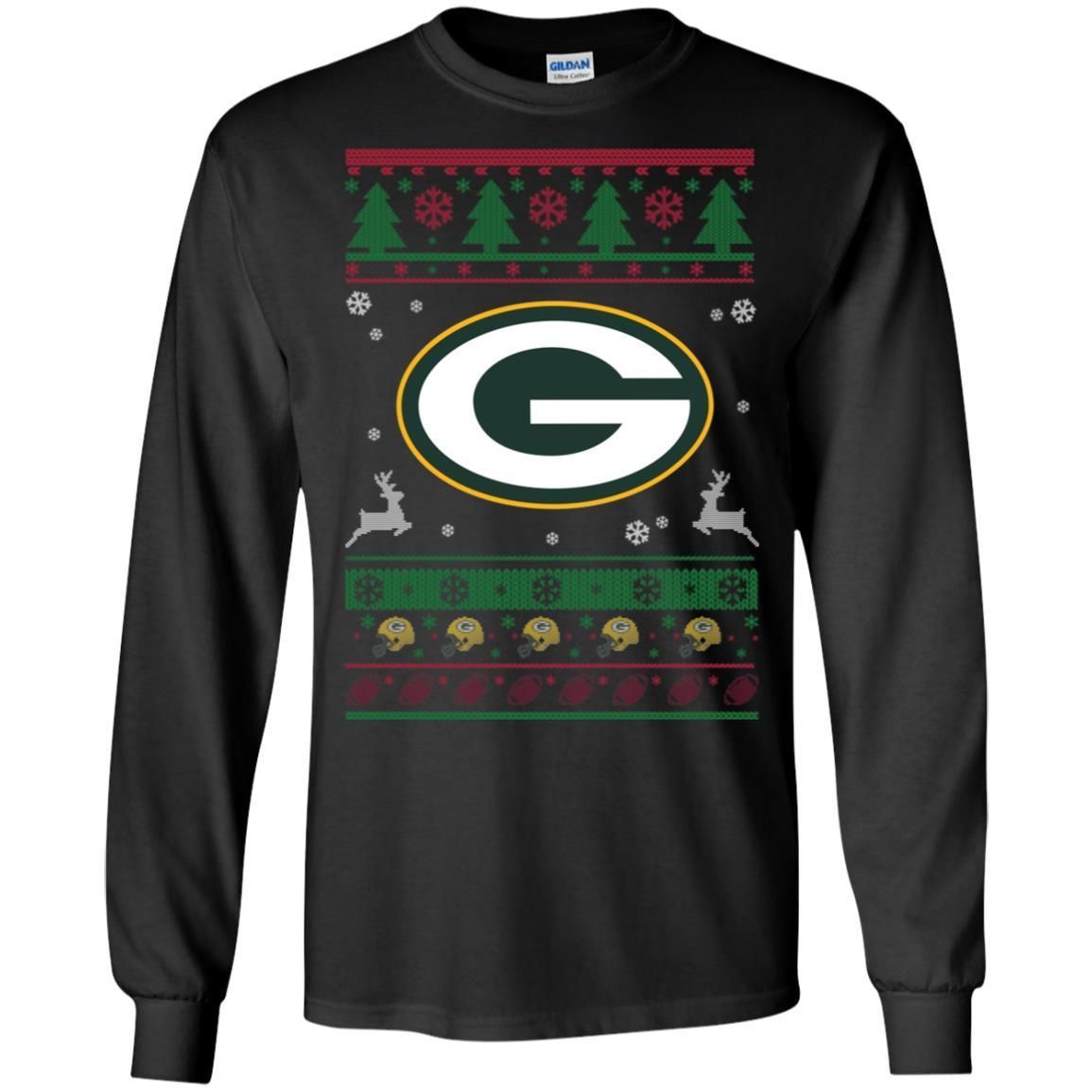 Green Bay Packers Logo Football Teams Ugly Christmas Sweater Men Long Sleeve Shirt