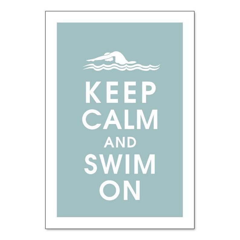Poster Canvas Keep Calm And Swim On, Gift For Pool Lovers, Swimming Poster Wall Decor, Poster Gift Decor Home Decor Wall Art Visual Art