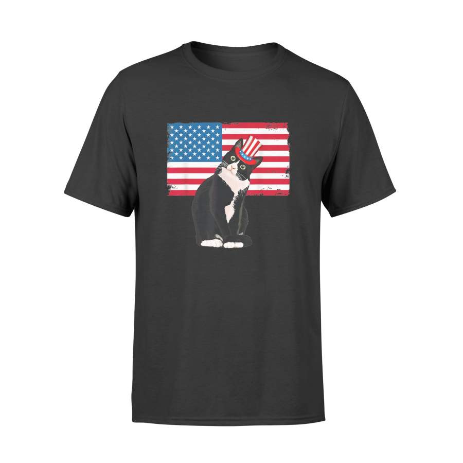 Tuxedo Cat 4th of July Hat Patriotic T-shirt – Standard T-shirt