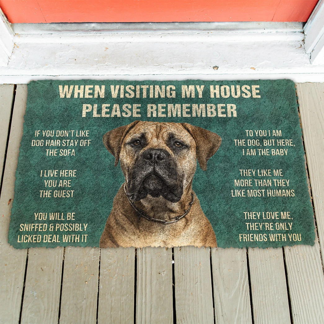 3D Please Remember Bullmastiff Dog’s House Rules Doormat