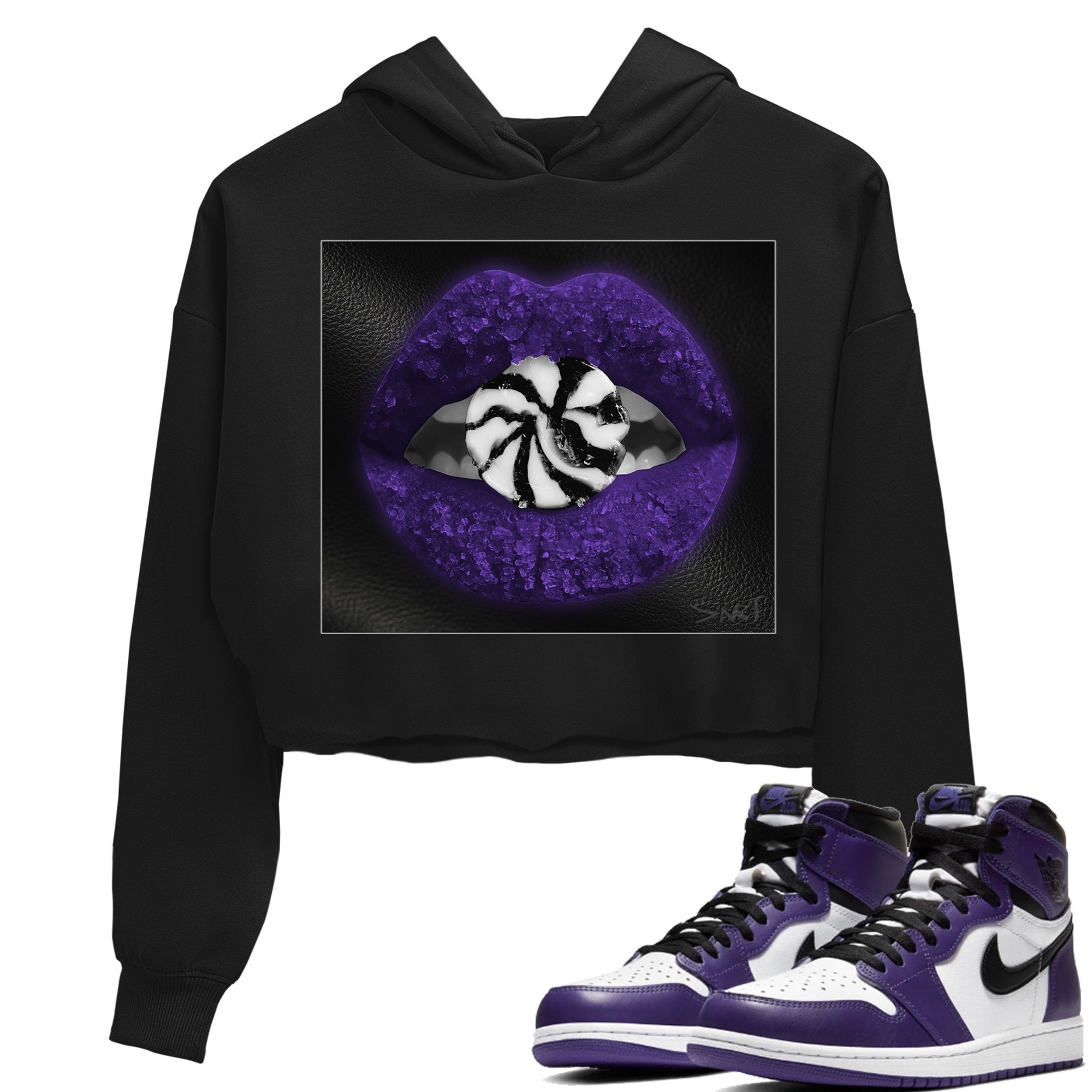 Lips Candy Crop Hoodie – Air Jordan 1 Court Purple