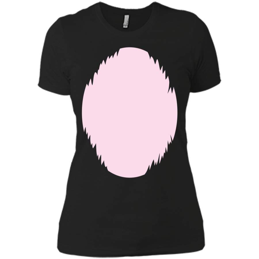 Cute Easter Bunny Costume Pink White Belly Dress Up Shirt Next Level Ladies Boyfriend Tee