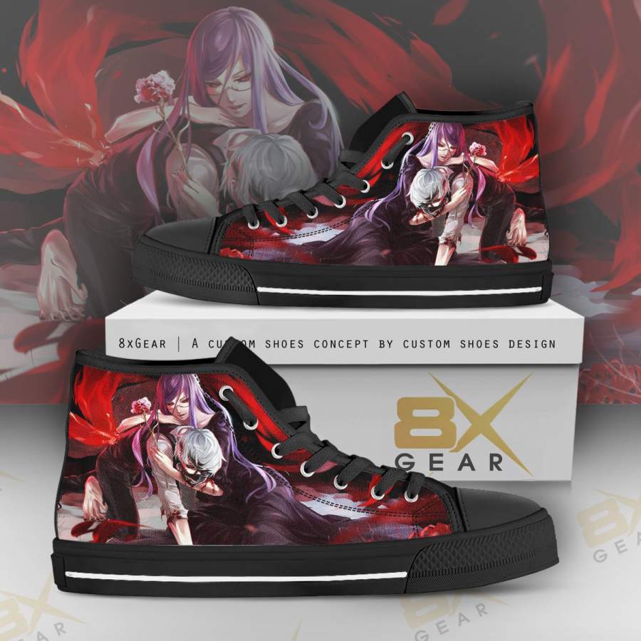 Tokyo Ghoul High Top Shoes Kaneki And Rezi Kamishiro H03261