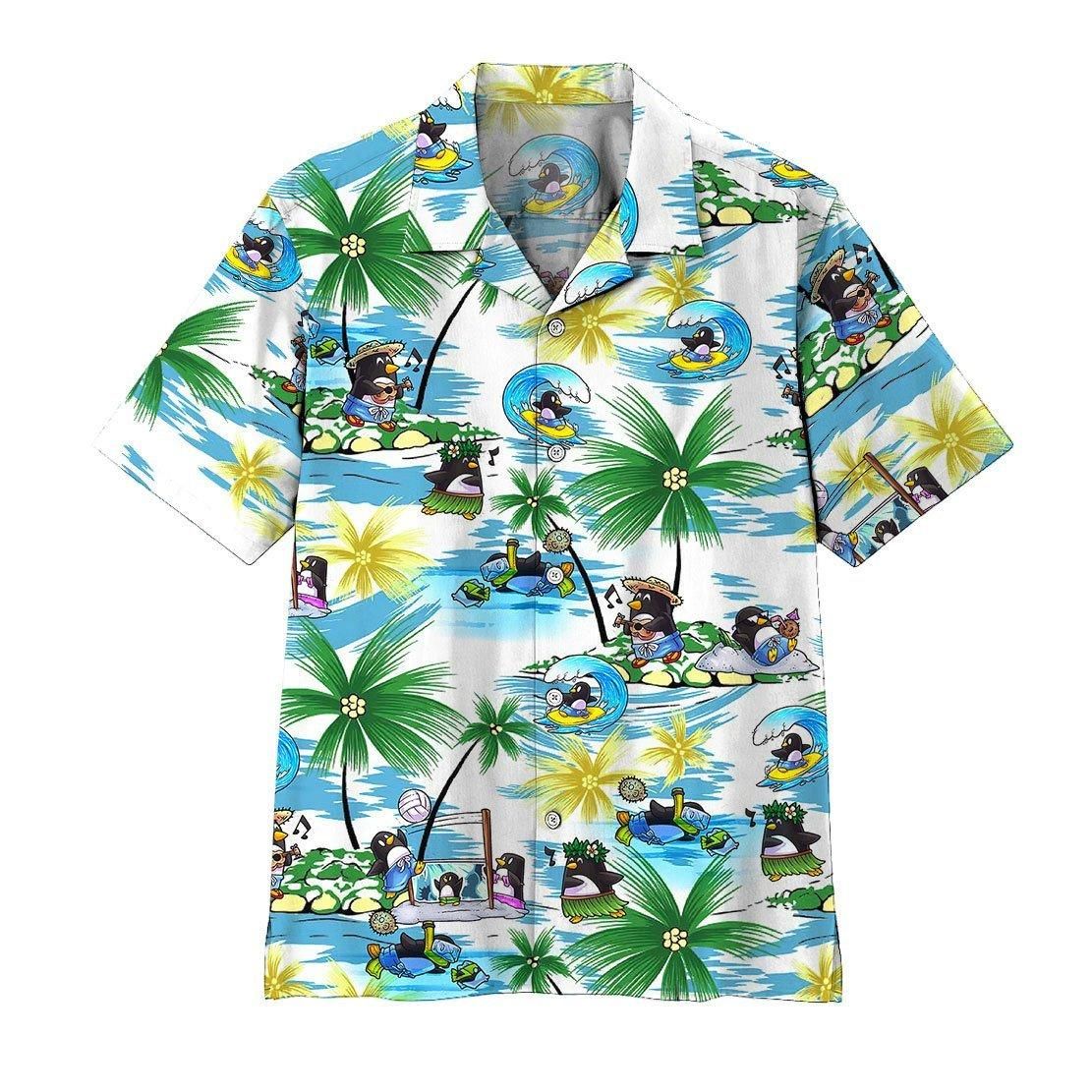 Penguin Aloha Hawaii Shirt Colorful Short Sleeve Summer Beach Casual For Men And Women Ha110414