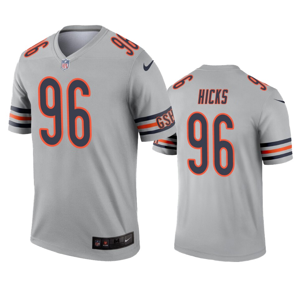 Chicago Bears Akiem Hicks Silver Inverted Legend Jersey