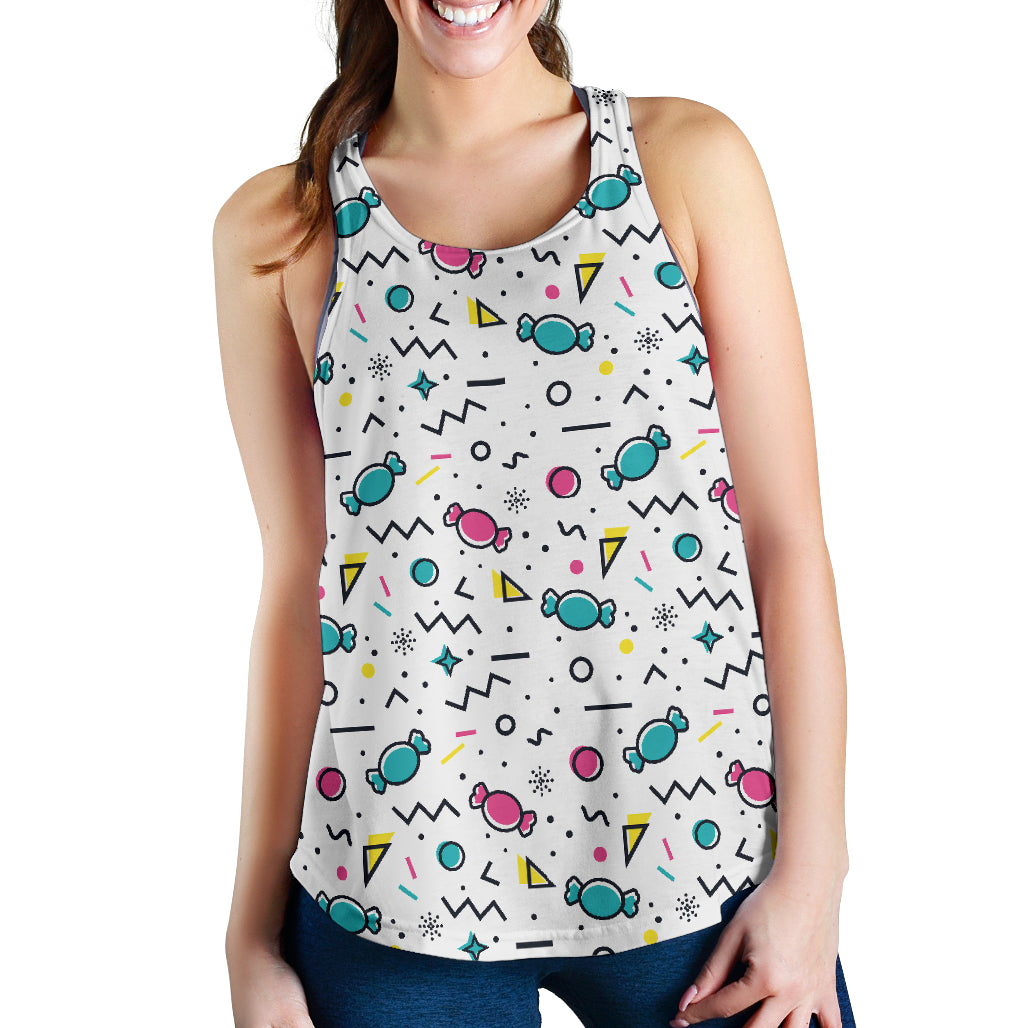 Candy Design Pattern Women Racerback Tank Top