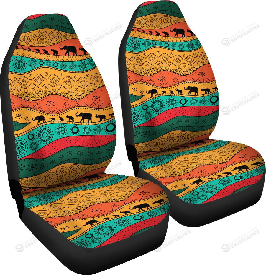 Elephant Tribal African Draw Art Car Seat Covers