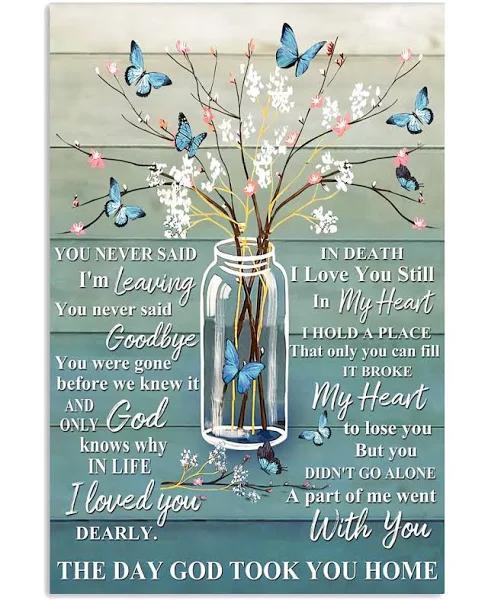 Memorial Gift You Never Said I’M Leaving The Day God Took You Home Heaven Portrait Poster & Canvas Gift For People Home Decor Wall Art Visual Art