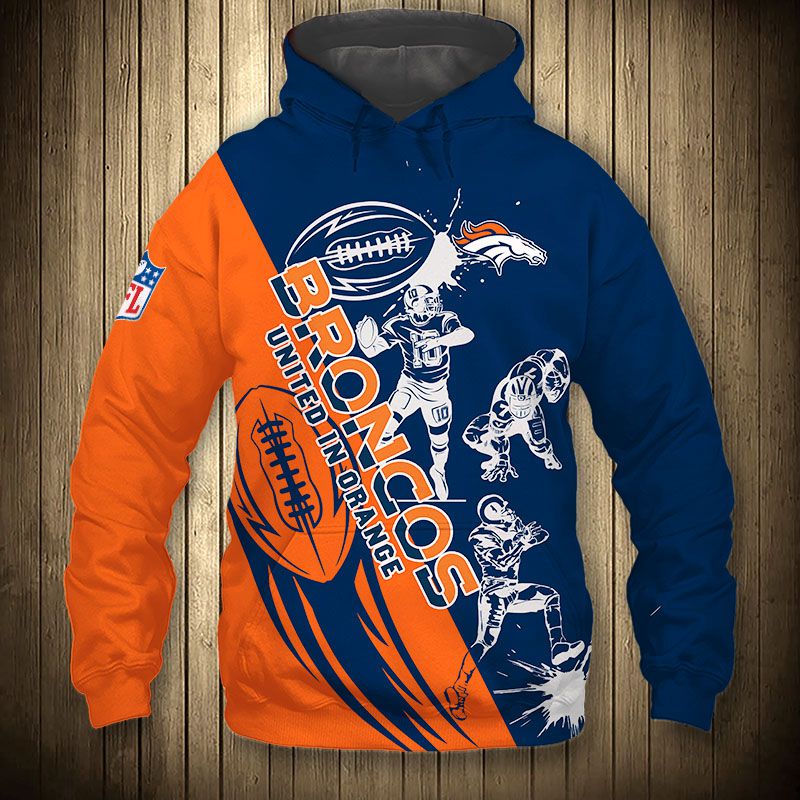 Denver Broncos Hoodie 3D Cartoon Player Cute Sweatshirt