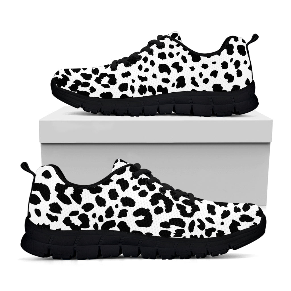 Black And White Jaguar Pattern Print Black Sneakers