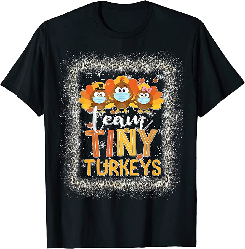 Tiny Turkey Thanksgiving Team NiICU Nurse Leopard Fall T-Shirt