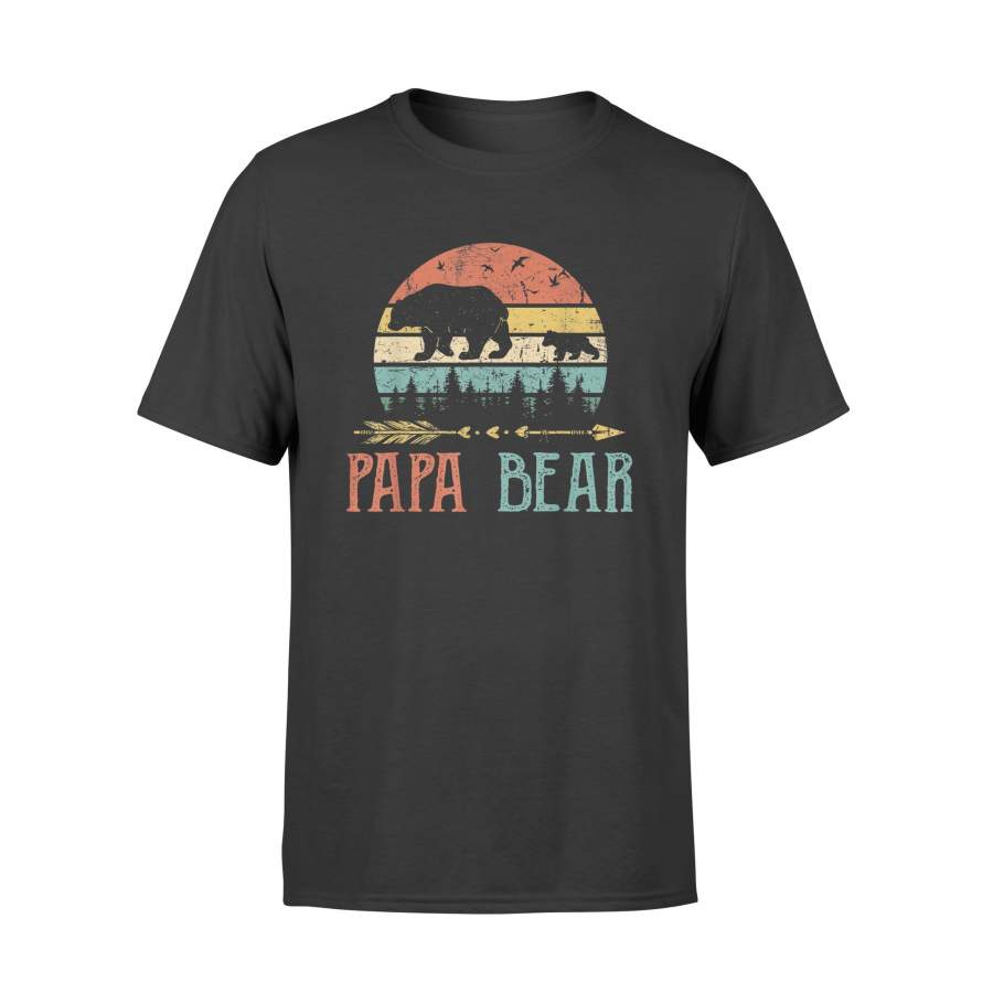 Papa bear T-Shirt Vintage Daddy Wildling Father’s Day Dad – Standard T-shirt