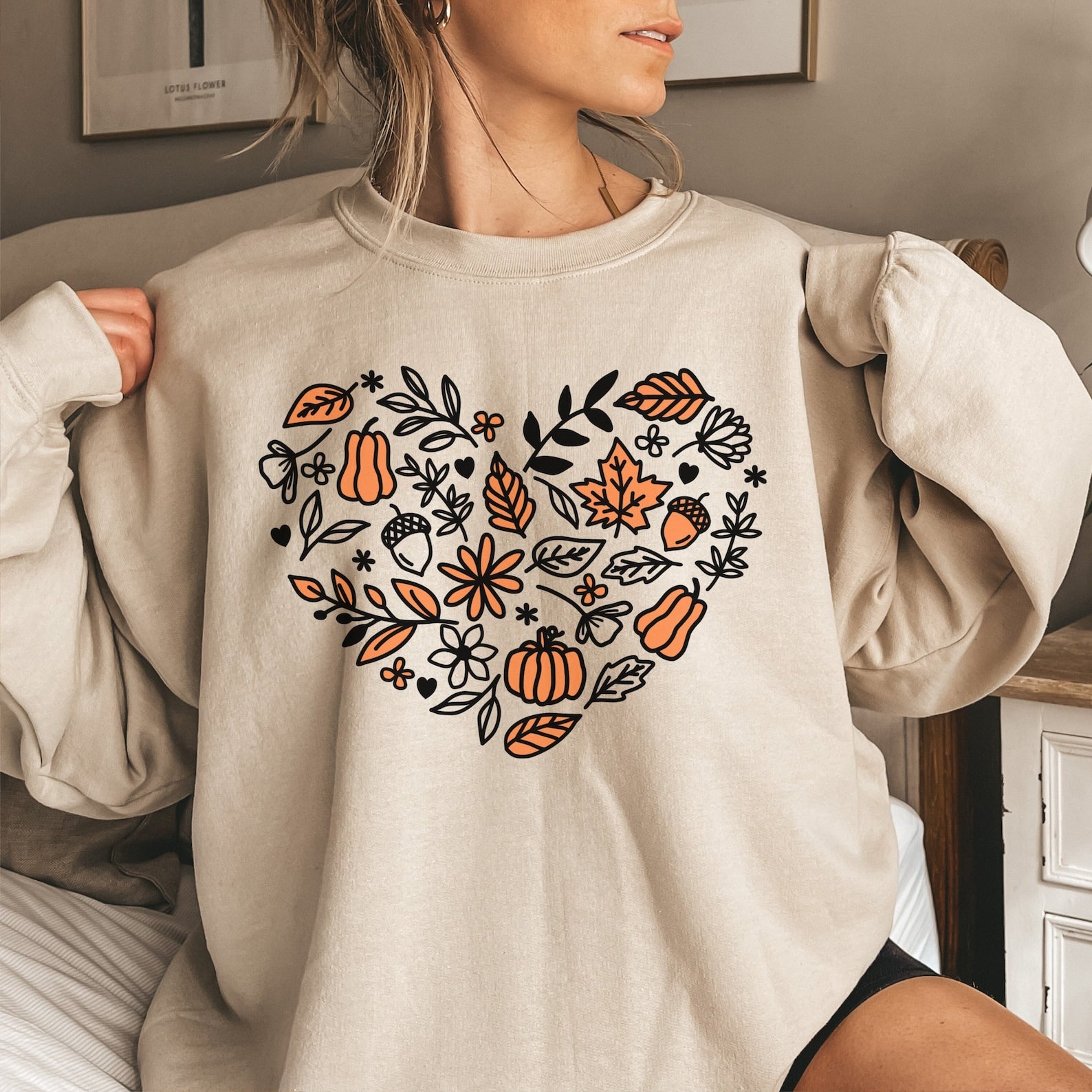 Pumpkin Patch 2D Crewneck Sweatshirt All Over Print Sweatshirt For Women Sweatshirt For Men Sws1357