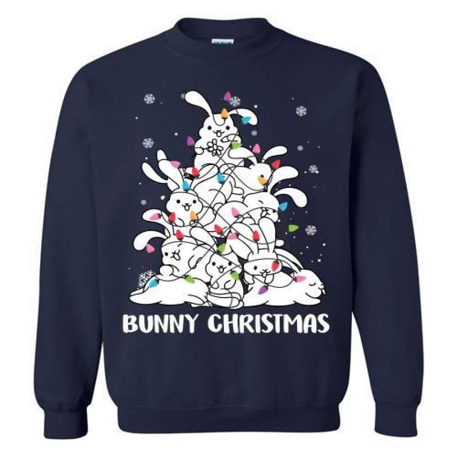 Christmas Tree Bunny Rabbit Sweatshirt