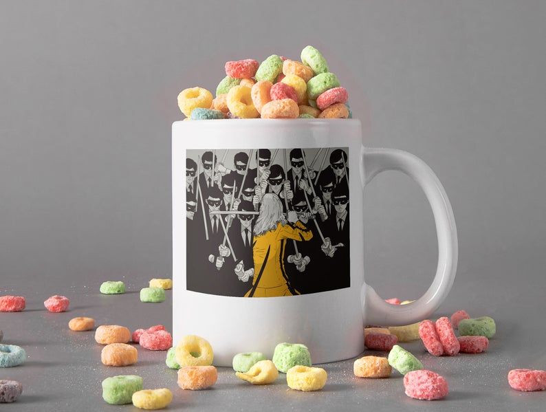 White Mug Kill Bill Concept Art Mug The Bride Mug Beatrix The Bride Kiddo Mug Uma Thurman Mug Retro Vintage Premium Sublime Ceramic Coffee Mug H99