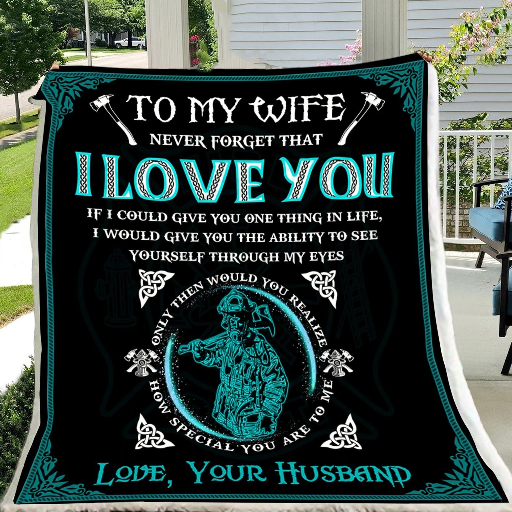 To My Wife Never Forget That I Love You Blanket Christmas Gift For Wife