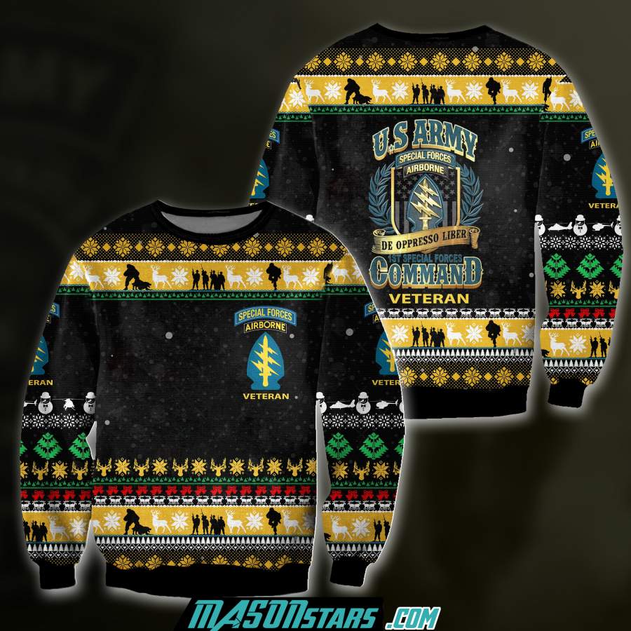 3D ALL OVER PRINT AIRBORNE VETERAN UGLY SWEATER