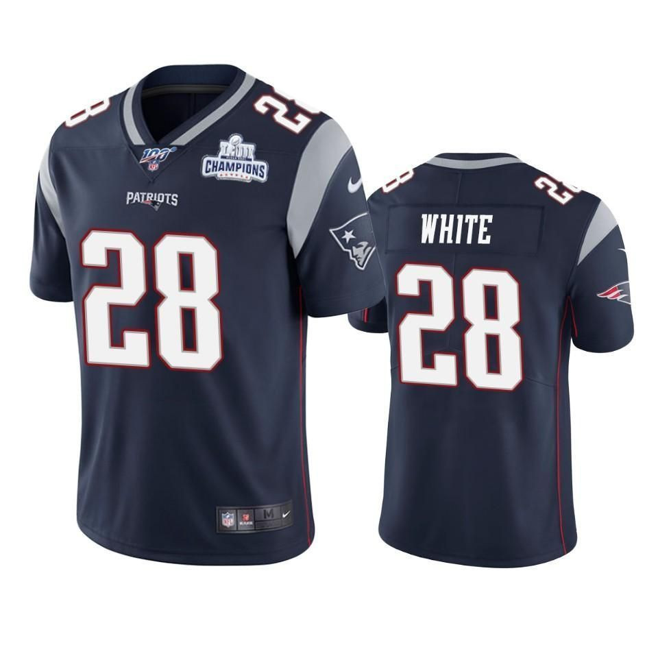 New England Patriots James White Navy Super Bowl Liii Champions Vapor Limited 3D Jersey