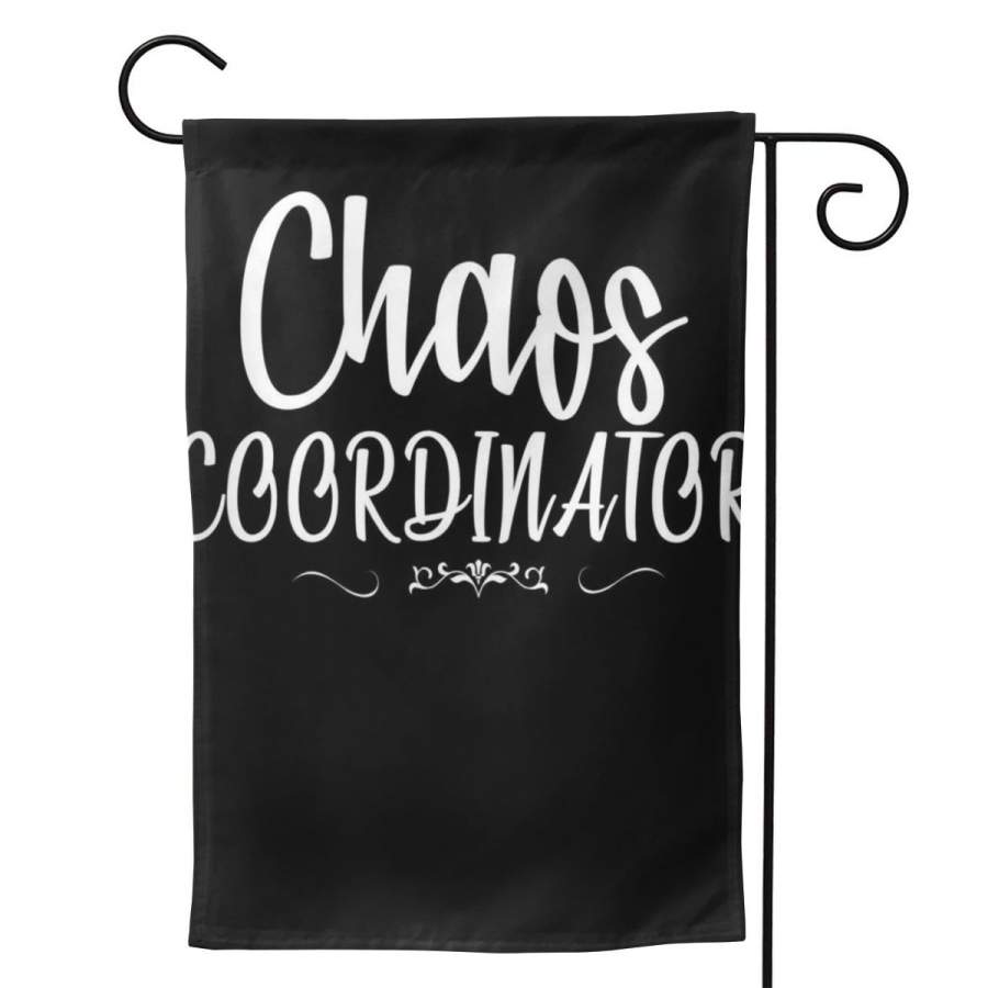 2 Pcs Garden Flag Chaos Coordinator Logo Horizontal Poster 12.5″x18″ -Mothers Day, Birthday Gifts for Mom, Dad, Wife, Husband, Daughters, Grandma, Friends