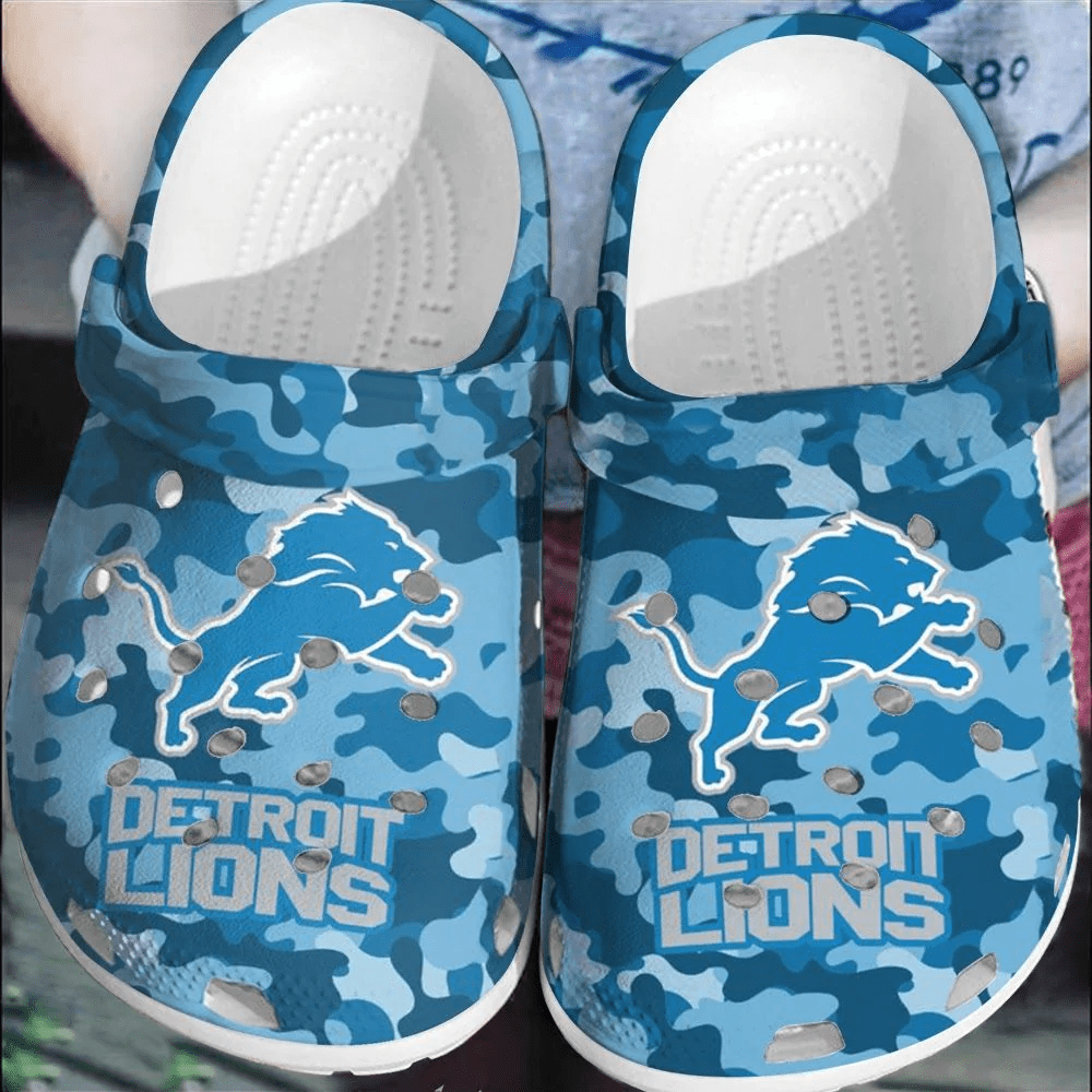 NFL Detroit Lions Football Clogs Crocss Crocband Comfortable Shoes For Men Women