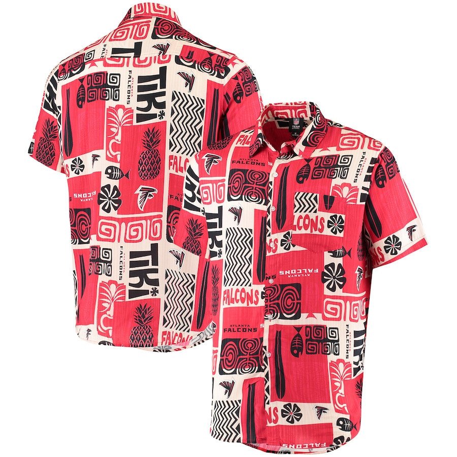 Atlanta Falcons Tiki Floral Woven Hawaii Shirt Ha86427