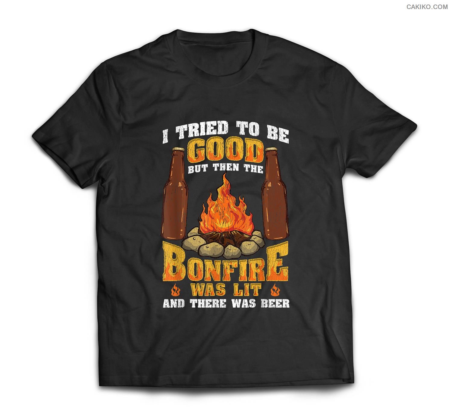 Bonfire Camping Campfire Drinking Beer T-Shirt