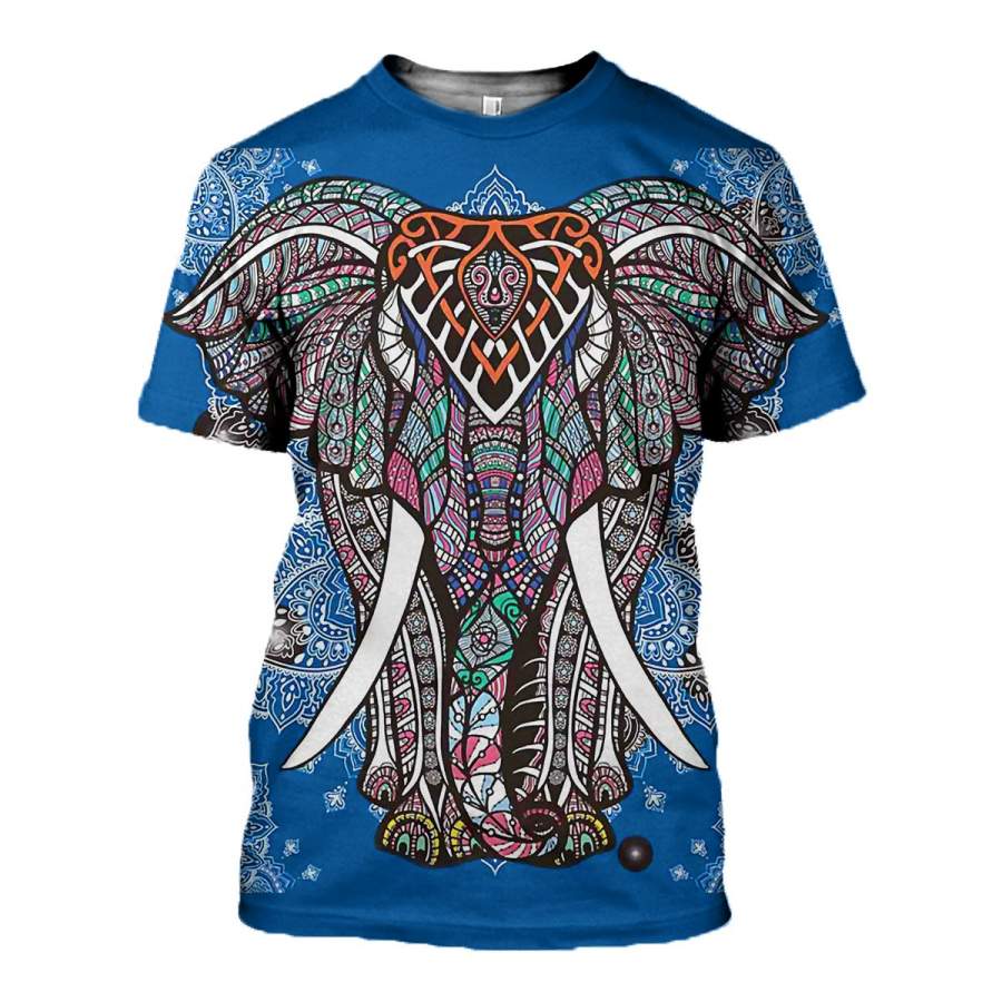 3D All Over Printed Elephant Mandala Shirts and Shorts