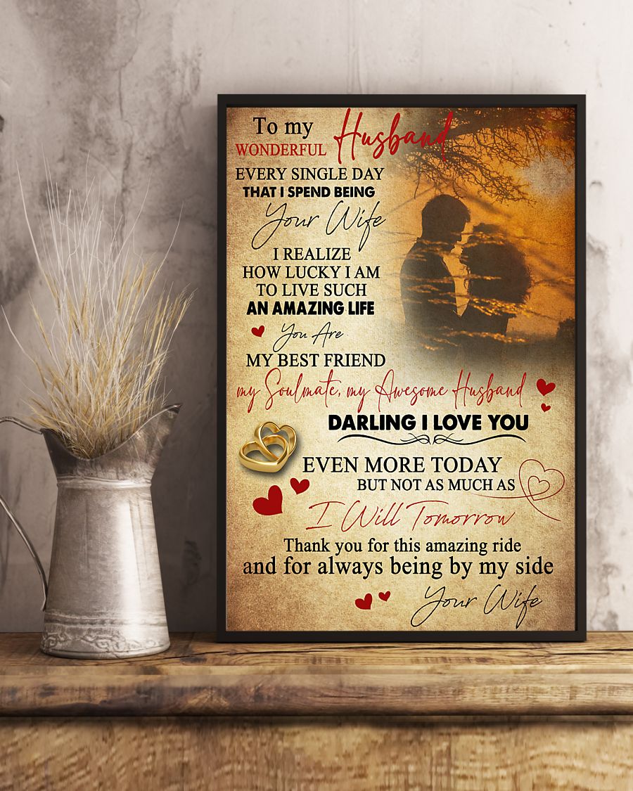 To My Wonderful Husband Vertical Canvas And Poster – Gift For Husband – Valentine Gift | Wall Decor Visual Art