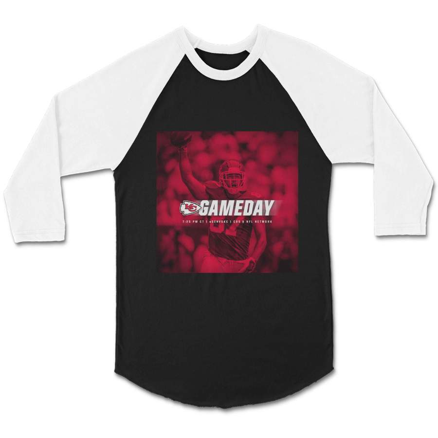 Kansas City Chiefs Kc Game Day CPY Unisex 3/4 Sleeve Baseball Tee T-Shirt