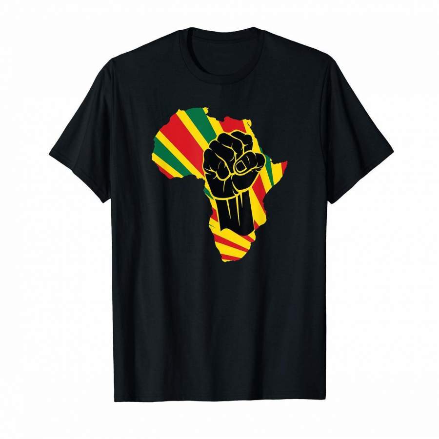 Africa Black Power Africa Map Fist African T-Shirt